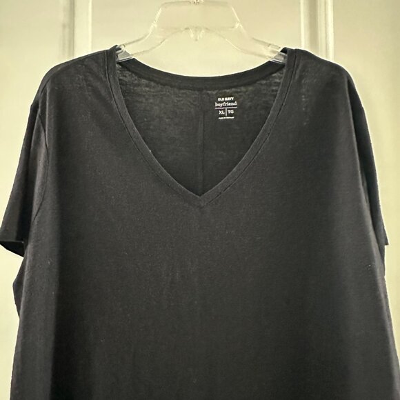 Old Navy Boyfriend V-Neck T-Shirt XL Black - Picture 5 of 5